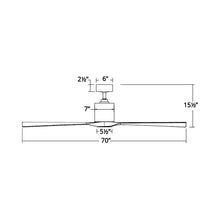 Load image into Gallery viewer, Aviator 70 Downrod Ceiling Fan - line drawing.