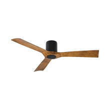 Load image into Gallery viewer, Aviator Flush Mount Ceiling Fan in Matte Black/Distressed Koa.