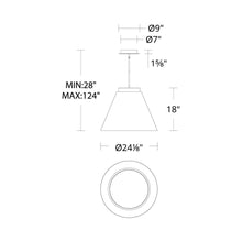 Load image into Gallery viewer, Bentley LED Pendant Light - line drawing.