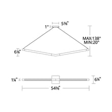 Load image into Gallery viewer, Bough LED Chandelier - line drawing.