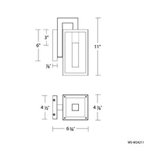Load image into Gallery viewer, Cambridge Outdoor LED Wall Light - line drawing.