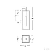 Load image into Gallery viewer, Cambridge Outdoor LED Wall Light - line drawing.