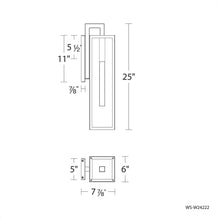 Load image into Gallery viewer, Cambridge Outdoor LED Wall Light - line drawing.