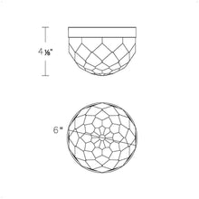 Load image into Gallery viewer, Cascade LED Flush Mount Ceiling Light - line drawing.