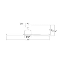 Load image into Gallery viewer, Cervantes Downrod LED Ceiling Fan - line drawing.