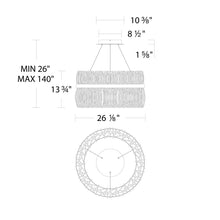 Load image into Gallery viewer, Charlize LED Chandelier - line drawing.