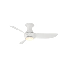 Load image into Gallery viewer, Corona Outdoor LED Flush Mount Ceiling Fan in Matte White (44-Inch).