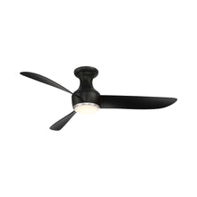 Load image into Gallery viewer, Corona Outdoor LED Flush Mount Ceiling Fan in Matte Black/Brushed Nickel (52-Inch).