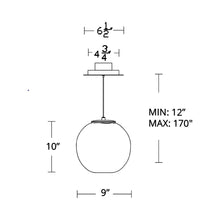 Load image into Gallery viewer, Cosmic Crystal LED Pendant Light - line drawing.