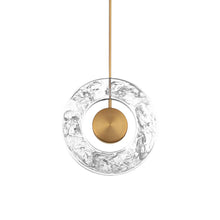 Load image into Gallery viewer, Cymbal LED Pendant Light in Aged Brass.