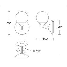 Load image into Gallery viewer, Double Bubble LED Wall Light - line drawing.