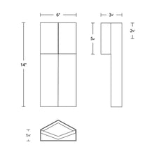 Load image into Gallery viewer, Dusk Outdoor LED Wall Light - line drawing.
