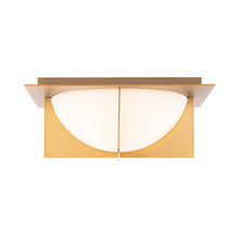 Load image into Gallery viewer, Echelon LED Flush Mount Ceiling Light in Aged Brass.