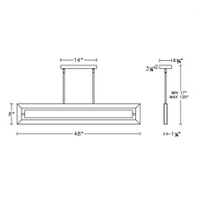 Load image into Gallery viewer, Equilibrium LED Linear Pendant Light - line drawing.