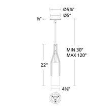 Load image into Gallery viewer, Firenze LED Pendant Light - line drawing.