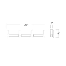 Load image into Gallery viewer, Glacier LED Bath Vanity Light - line drawing.