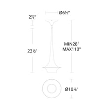 Load image into Gallery viewer, Hugo LED Mini Pendant Light - line drawing.