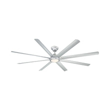 Load image into Gallery viewer, Hydra Downrod LED Ceiling Fan in 96-Inch/Titanium Silver.