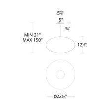 Load image into Gallery viewer, Illusion LED Pendant Light - line drawing.