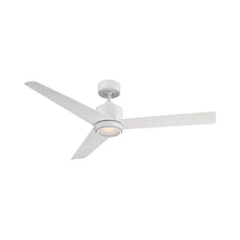 Load image into Gallery viewer, Lotus Downrod LED Ceiling Fan in Matte White.