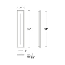 Load image into Gallery viewer, Midnight Outdoor LED Wall Light - line drawing.