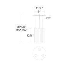 Load image into Gallery viewer, Minx LED Multi Light Pendant Light - line drawing.