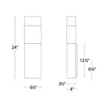 Load image into Gallery viewer, Monarch LED Outdoor Wall Light - line drawing.
