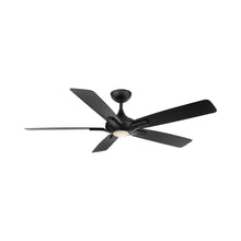 Load image into Gallery viewer, Mykonos 5 Downrod LED Ceiling Fan in Matte Black.
