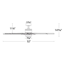 Load image into Gallery viewer, Renegade Outdoor LED Ceiling Fan - line drawing.
