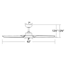 Load image into Gallery viewer, Roboto Downrod Ceiling Fan - line drawing.