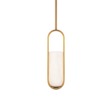 Load image into Gallery viewer, Rollins LED Mini Pendant Light in Aged Brass.