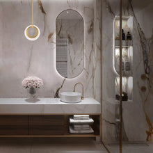 Load image into Gallery viewer, Serenity LED Pendant Light in bathroom.