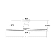 Load image into Gallery viewer, Slim LED Flush Mount Ceiling Fan - line drawing.