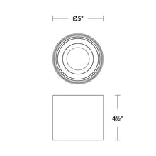 Load image into Gallery viewer, Squat Outdoor LED Flush Mount Light - line drawing.