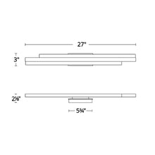 Load image into Gallery viewer, Tandem LED Vanity Wall Light - line drawing.