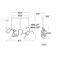 Load image into Gallery viewer, Tempest LED Chandelier - line drawing.