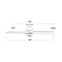 Load image into Gallery viewer, Tip-Top LED Flush Mount Ceiling Fan - line drawing.