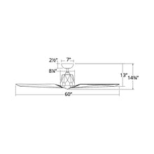 Load image into Gallery viewer, Vortex Downrod Ceiling Fan - line drawing.