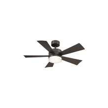Load image into Gallery viewer, Wynd Downrod LED Ceiling Fan in 42-Inch/Bronze.