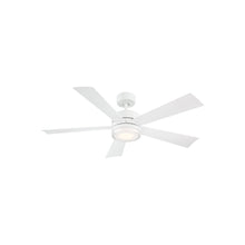 Load image into Gallery viewer, Wynd Downrod LED Ceiling Fan in 52-Inch/Matte White.