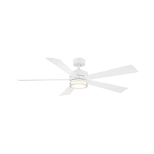 Load image into Gallery viewer, Wynd Downrod LED Ceiling Fan in 60-Inch/Matte White.