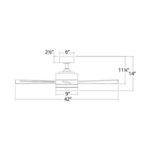 Load image into Gallery viewer, Wynd Downrod LED Ceiling Fan - line drawing.