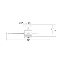 Load image into Gallery viewer, Wynd Downrod LED Ceiling Fan - line drawing.
