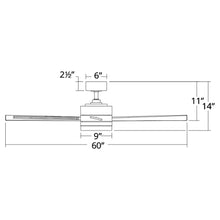 Load image into Gallery viewer, Wynd Downrod LED Ceiling Fan - line drawing.