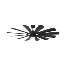 Load image into Gallery viewer, Wyndmill Outdoor LED Ceiling Fan in Matte Black.
