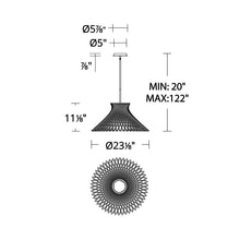 Load image into Gallery viewer, Zenya LED Pendant Light - line drawing.