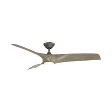 Load image into Gallery viewer, Zephyr Downrod LED Ceiling Fan in 62-Inch/Graphite/Weathered Wood.