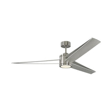 Load image into Gallery viewer, Armstrong LED Ceiling Fan in Brushed Steel.