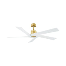 Load image into Gallery viewer, Aspen Ceiling Fan in Burnished Brass/Matte White (56-Inch).