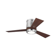 Load image into Gallery viewer, Clarity II LED Ceiling Fan in Brushed Steel/Teak.